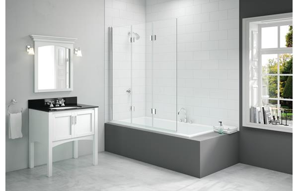 Merlyn 1400x1500mm 3-Panel Folding Hinged Bath Screen