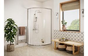 Iconic Easy-Fit 1000x800mm 2 Door Offset Quadrant & 45mm Tray Pack (LH) - Chrome