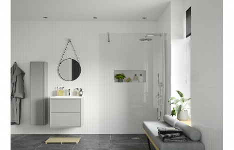 Flecx 700mm Wetroom Panel & Support Bar - Chrome