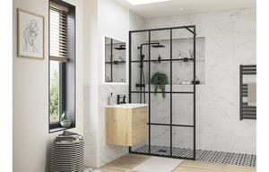 Flecx 800mm Framed Wetroom Panel - Black