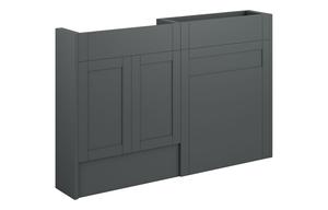 Abbi 1236mm Slim Basin & WC Unit Pack - Matt Graphite Grey (Grey Cab)