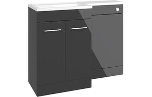 Benito 1000mm F/S L-Shape Pack & Basin (RH) - Anthracite Gloss
