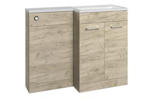 Benito 1000mm F/S L-Shape Pack & Basin (RH) - Oak