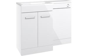 Benito 1000mm F/S L-Shape Pack & Basin (RH) - White Gloss