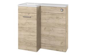 Benito 900mm F/S L-Shape Pack & Basin (LH) - Oak