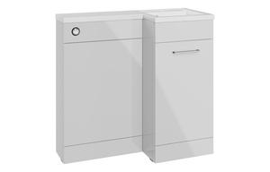 Benito 900mm F/S L-Shape Pack & Basin (RH) - Grey Gloss