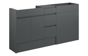 Clarence 1536mm Standard Basin  WC & 3 Drawer Unit Pack - Matt Graphite Grey (Grey Cab)