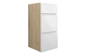Clarence 300mm Standard 3 Drawer Unit - White Gloss (Oak Cab)