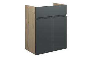 Clarence 500mm Standard Basin Unit - Matt Graphite Grey (Oak Cab)