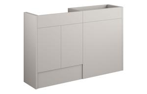 Eden 1236mm Standard Basin & WC Unit Pack - Matt Dove Grey (Oak Cab)