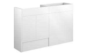 Eden 1236mm Standard Basin & WC Unit Pack - White Gloss (Grey Cab)