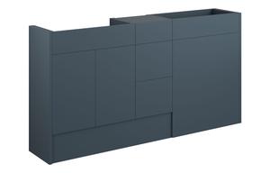 Eden 1536mm Standard Basin  WC & 3 Drawer Unit Pack - Matt Arley Blue (Oak Cab)