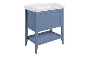 Kina 800mm Floor Standing 1 Drawer Basin Unit w/Basin - Matt Misty Blue