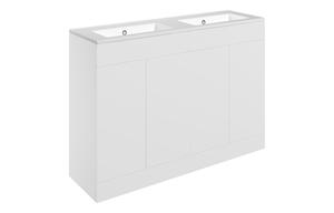 Morino 1210mm Floor Standing 4 Door Basin Unit & 0TH Basin - Matt White