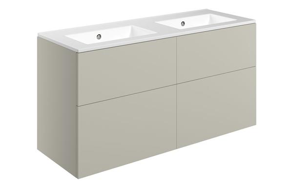 Morino 1210mm Wall Hung 4 Drawer Basin Unit & 0TH Basin - Matt Latte