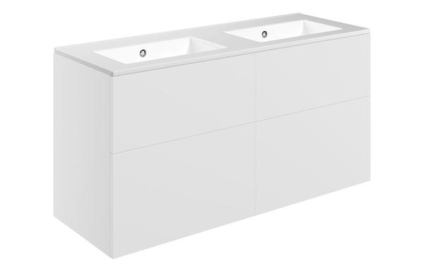 Morino 1210mm Wall Hung 4 Drawer Basin Unit & 0TH Basin - Matt White