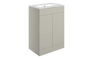Morino 610mm Floor Standing 2 Door Basin Unit & 0TH Basin - Matt Latte