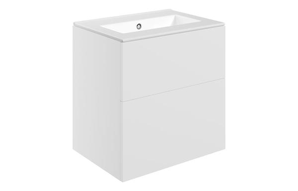 Morino 610mm Wall Hung 2 Drawer Basin Unit & 0TH Basin - Matt White