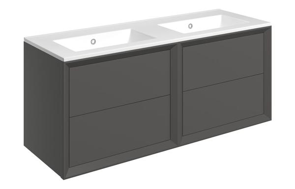 Plush 1210mm Wall Hung 4 Drawer Basin Unit & 0TH Thin Edge Basin - Matt Clay
