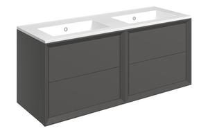 Plush 1210mm Wall Hung 4 Drawer Basin Unit & 0TH Thin Edge Basin - Matt Clay