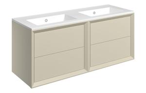 Plush 1210mm Wall Hung 4 Drawer Basin Unit & 0TH Thin Edge Basin - Matt Cotton