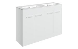 Sabanto 1210mm Floor Standing 4 Door Basin Unit & 0TH Thin Edge Basin - White Gloss