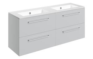 Sabanto 1210mm Wall Hung 4 Drawer Basin Unit & 0TH Thin Edge Basin - Grey Gloss