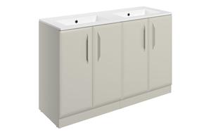 Stafford 1210mm Floor Standing 4 Door Basin Unit w/2TH Basin - Matt Latte