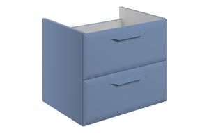 Stafford 600mm Wall Hung 2 Drawer Basin Unit (No Top) - Matt Misty Blue