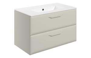Stafford 815mm Wall Hung 2 Drawer Basin Unit w/1TH Basin - Matt Latte
