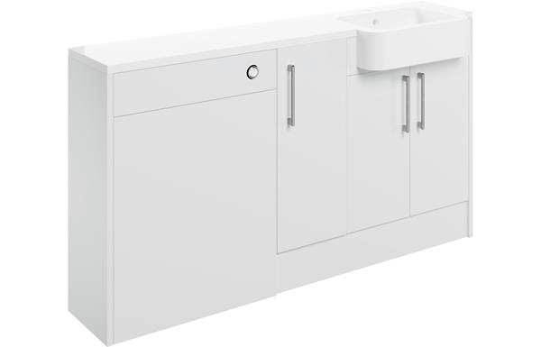 Venosia 1542mm Basin  WC & 1 Door Unit Pack (LH) - White Gloss