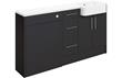 Venosia 1542mm Basin  WC & 3 Drawer Unit Pack (LH) - Matt Graphite Grey