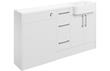 Venosia 1542mm Basin  WC & 3 Drawer Unit Pack (LH) - White Gloss