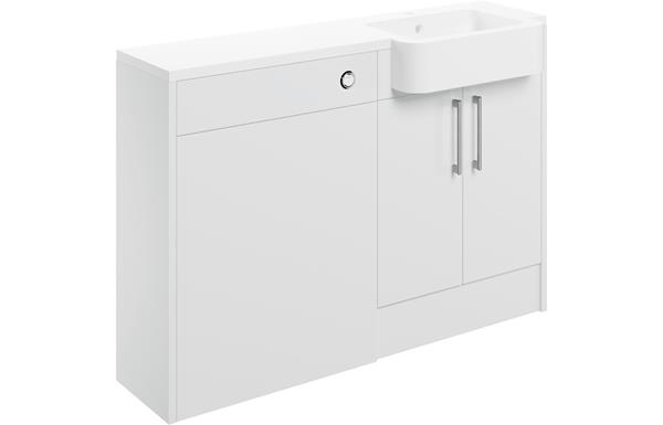 Venosia 1242mm Basin & WC Unit Pack (RH) - White Gloss