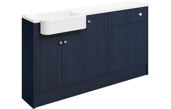 Valinso 1542mm Basin  WC & 1 Door Unit Pack (LH) - Indigo Ash