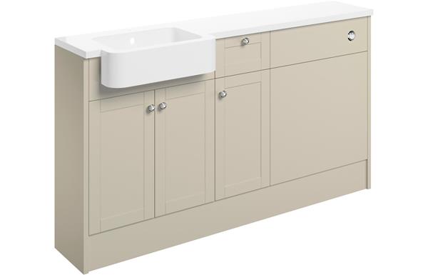 Valinso 1542mm Basin  WC & 1 Drawer  1 Door Unit Pack (RH) - Matt Latte