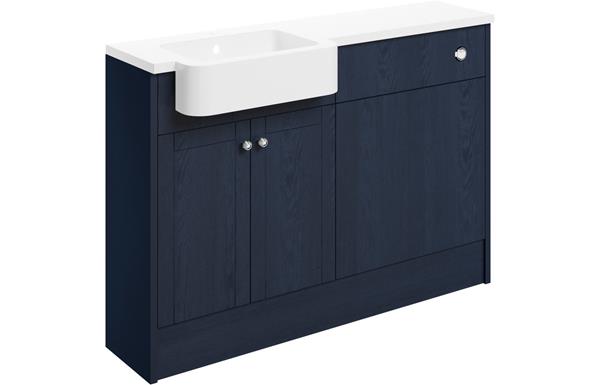 Valinso 1242mm Basin & WC Unit Pack (RH) - Indigo Ash