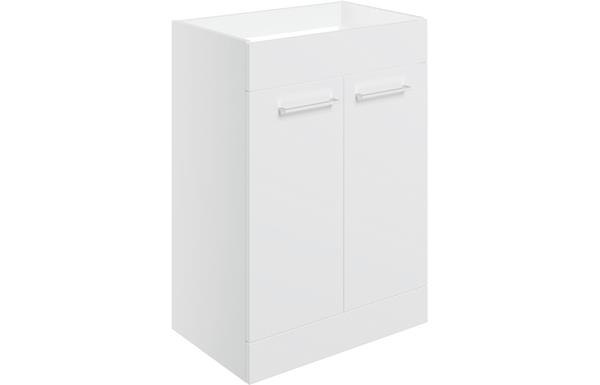 Sabanto 590mm Floor Standing 2 Door Basin Unit (No Top) - White Gloss