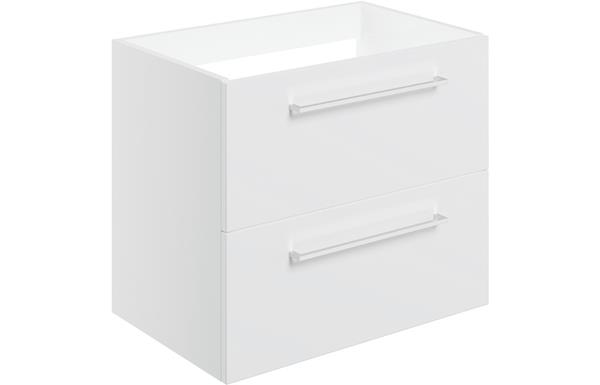 Sabanto 590mm Wall Hung 2 Drawer Basin Unit (No Top) - White Gloss