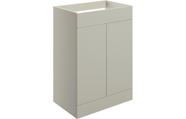 Morino 590mm Floor Standing 2 Door Basin Unit (No Top) - Matt Latte