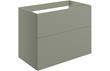 Morino 790mm Wall Hung 2 Drawer Basin Unit (No Top) - Matt Olive Green