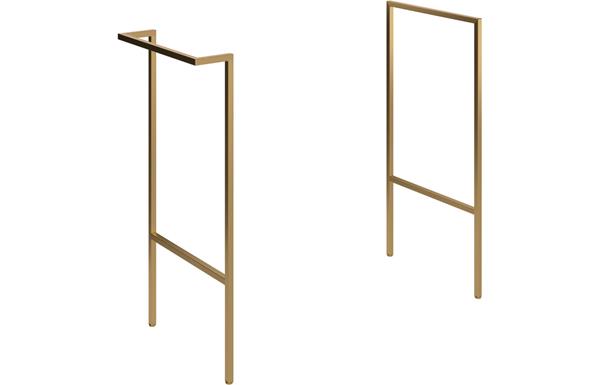Morino Optional Frame with Integrated Towel Rail - Brushed Brass