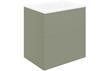 Morino 610mm Wall Hung 2 Drawer Basin Unit & Basin - Matt Olive Green