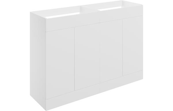 Morino 1180mm Floor Standing 4 Door Basin Unit (No Top) - Matt White