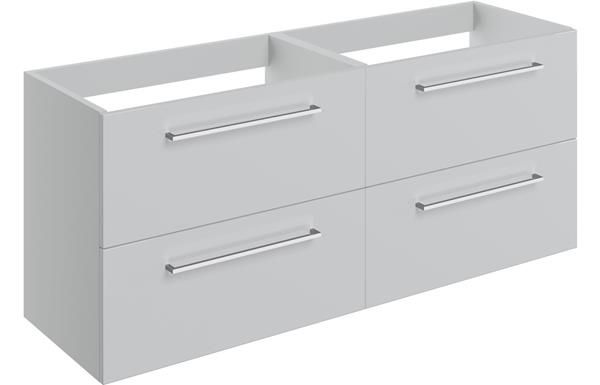 Sabanto 1180mm Wall Hung 2 Drawer Basin Unit Run (No Top) - Grey Gloss