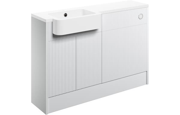 Texorto 1242mm Basin & WC Unit Pack (RH) - Matt White