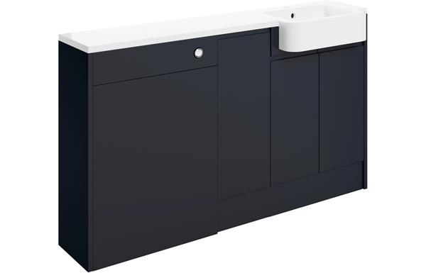 Butlas 1542mm Basin  WC & 1 Door Unit Pack (RH) - Matt Indigo Blue