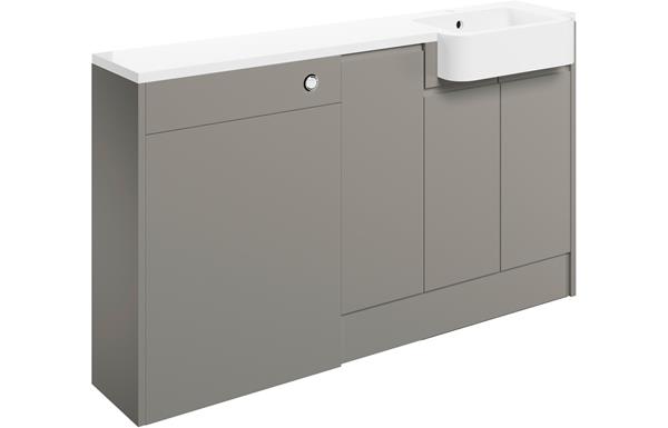 Butlas 1542mm Basin  WC & 1 Door Unit Pack (RH) - Pearl Grey Gloss