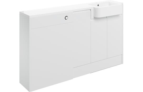 Butlas 1542mm Basin  WC & 1 Door Unit Pack (RH) - White Gloss