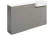 Butlas 1542mm Basin  WC & 3 Drawer Unit Pack (RH) - Pearl Grey Gloss